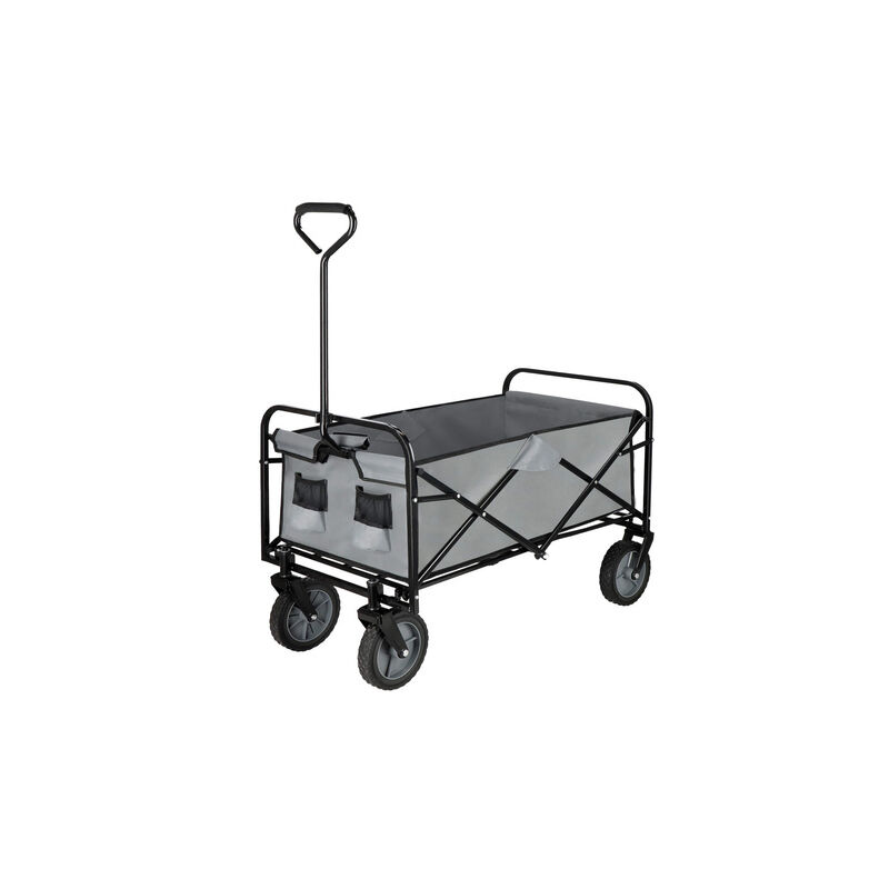 Springos Gartenklappkarre, 80 Kg, Grau-schwarz