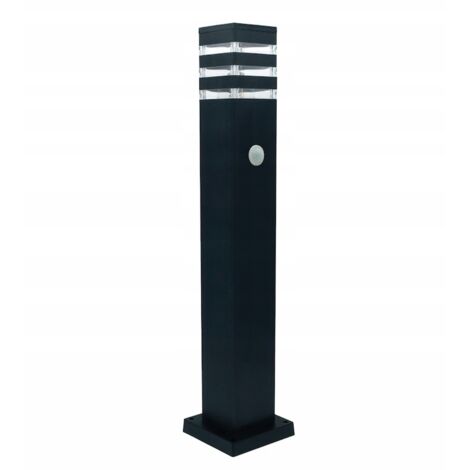GARTENLAMPE, STEHENDER PFOSTEN, 60cm, AUSSEN, BEWEGUNGSSENSOR, E27, SCHWARZ, IP54