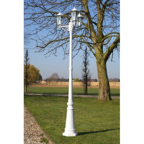 Gartenlaterne 3 Arme 215 cm Weiß Aluminium