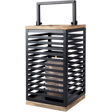 Gartenlaterne LOFT mit Metallhenkel, 15 x 15 x 28 cm