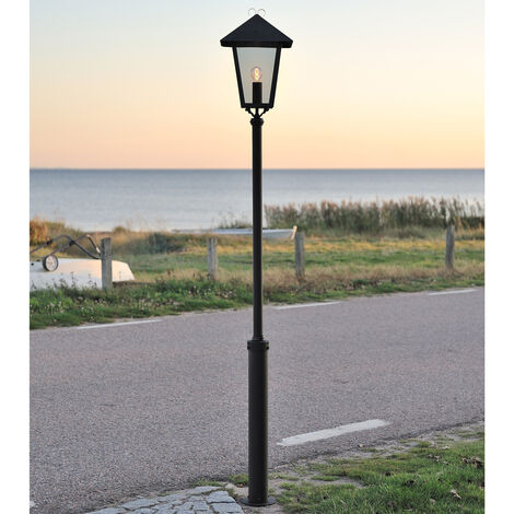 Gartenlaterne / Standleuchte BENU, E27, Aluminium schwarz, Höhe 254 cm