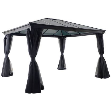 Gartenlaube Belize in Graphitgrau - 3,6 × 3 m