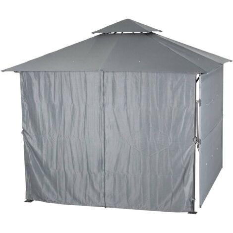Gartenlauben-Vorhänge Amalya Schiefergrau - Für Amalya 3 x 3 m (2 Vorhänge)