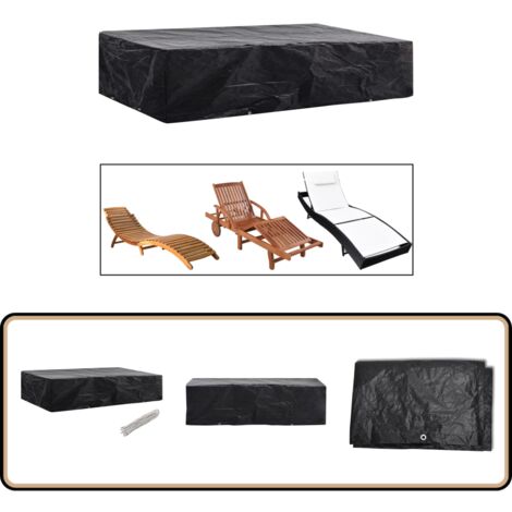 Gartenliege-Abdeckung 8 Ösen 218x77x55 cm - Gartenmöbelschutzhülle - Gartenabdeckung - Sonnenliegenabdeckung - Wetterfeste Abdeckung - UV-Schutz