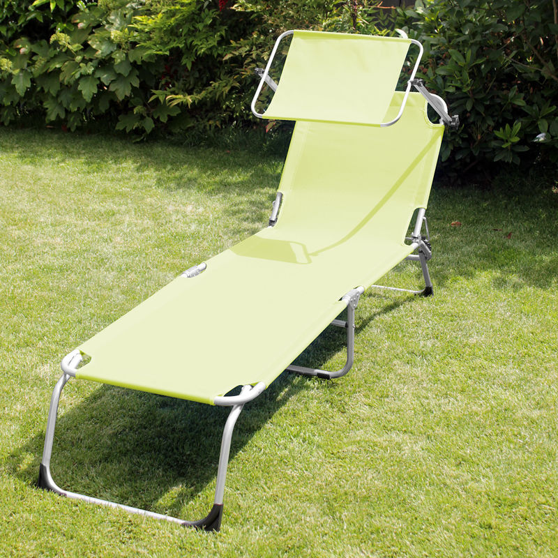 Gartenliege Mit Sonnenschutz Textilenbespannung Grun 3 Fach Verstellbare Ruckenlehne Klappbar Platzsparend Ideal Fur Garten Und Camping Mb4079 Grun