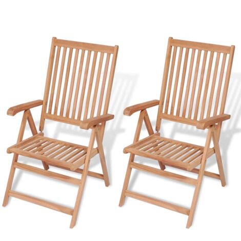 Gartenliegen Set von 2 aus massivem Teakholz