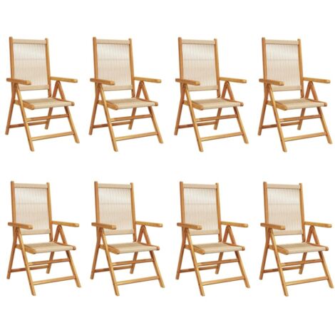 Gartenliegestühle Set von 8 beige akazienholz