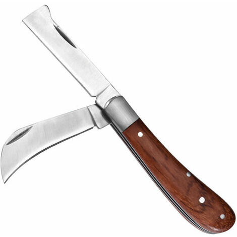 ETING Gartenmesser, Klappmesser zum Pfropfen, Doppelklingen-Pfropfmesser, Pfropfen-Gartenmesser, Garten-Pfropfwerkzeug, Doppelklingen-Pfropfmesser