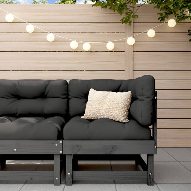 Garten-ecksofa Grau Massivholz Kiefer Vidaxl