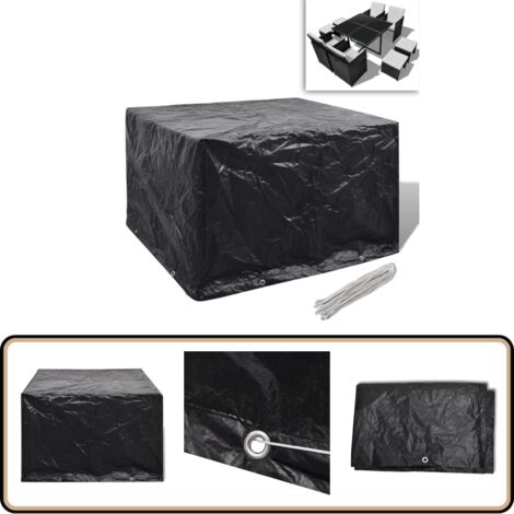 Gartenmöbel-Abdeckung 8 Ösen 113x113x73 cm - Gartenmöbel Abdeckung - Gartenmöbel Schutzhülle - Gartenmöbel Abdeckplane - Gartenmöbel Abdeckhaube - Rattan Möbelschutz