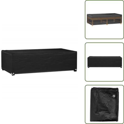Gartenmöbel-Abdeckung 8 Ösen 125x70x35 cm Rechteckig - Gartendecke - Gartenmöbelschutz - Rattanmöbel Abdecken - Wetterfest - UV-beständig