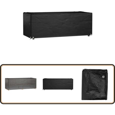 Gartenmöbel-Abdeckung 8 Ösen 192x82x65 cm Rechteckig - Gartenmöbelschutzhülle - Rattanmöbel Abdecken - Wetterfest - UV-beständig - Gartenmöbelüberdachung