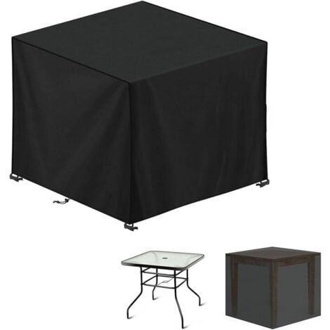 L&H-CFCAHL Gartenmöbel-Abdeckung, 140x90x60cm, 420D Oxford, schwarz, rechteckige Gartentisch-Abdeckung, Schutzplane, Gartentisch, Outdoor-Möbel, wasserdicht, winddicht, UV-beständig, kältebeständig