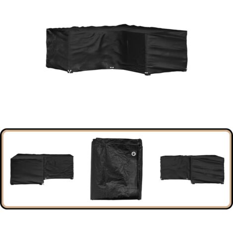 Gartenmöbel-Abdeckung in L-Form 16 Ösen 215x215x70 cm - Gartenmöbelschutzhülle - Rattanmöbel Abdecken - Wetterfest - UV-beständig - Gartenmöbelüberdachung