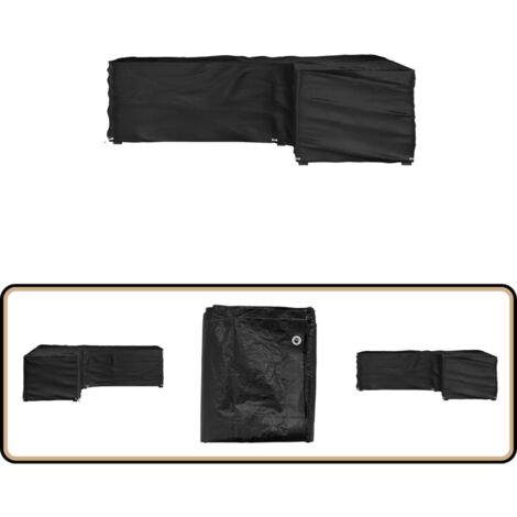 Gartenmöbel-Abdeckung in L-Form 16 Ösen 250x250x70 cm - Gartenmöbelschutzhülle - Rattanmöbel Abdecken - Wetterfest - UV-beständig - Gartenmöbelüberdachung