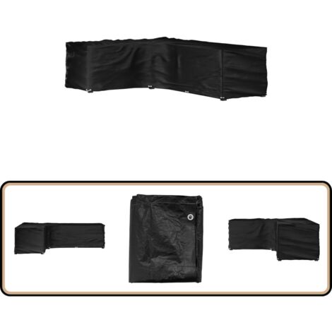 Gartenmöbel-Abdeckung in L-Form 18 Ösen 220x285x80 cm - Gartenmöbelschutzhülle - Rattanmöbel Abdecken - Wetterfest - UV-beständig - Gartenmöbelüberdachung