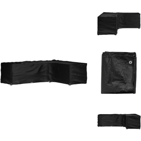 Gartenmöbel-Abdeckung in L-Form 18 Ösen 285x220x80 cm - Gartenmöbelschutzhülle - Rattanmöbel Abdecken - Wetterfest - UV-beständig - Gartenmöbelüberdachung