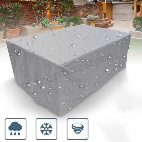 Gartenmöbel-Abdeckung, rechteckig für Gartentisch-Möbel-Set, Schneeschutz, wasserdicht, staubdicht, UV-beständig, atmungsaktiv, wasserdicht und winterbeständig, Oxfo 210 x 140 x 80 cm