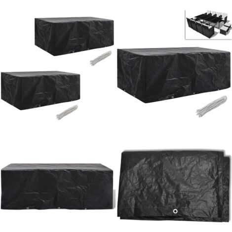 Gartenmöbel-Abdeckungen 2 Stk. 10 Ösen 229x113 cm - Gartenmöbelschutzhülle - Rattan Möbel Abdecken - Gartenmöbel Abzudecken - Wetterfeste Gartenmöbelabdeckung - Uv Beständige Gartenmöbelabdeckung - Ho