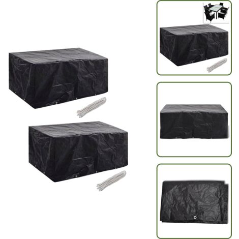 Gartenmöbel-Abdeckungen 2 Stk. 10 Ösen 240x140 cm - Gartenmöbelschutzhülle - Rattan Möbel Abdecken - Gartenmöbel Abzudecken - Wetterfeste Gartenmöbelabdeckung - UV-Schutz Gartenmöbel