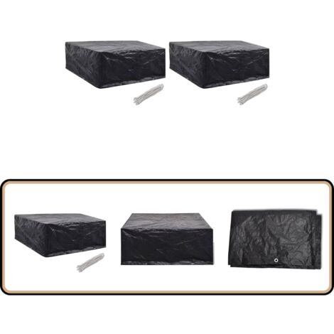 Gartenmöbel-Abdeckungen 2 Stk. 10 Ösen 260x260x90 cm - Gartenmöbelschutzhülle - Rattan Möbel Abdecken - Gartenmöbel Abzudecken - Gartenmöbelüberdachung - Wetterfeste Gartenmöbelabdeckung