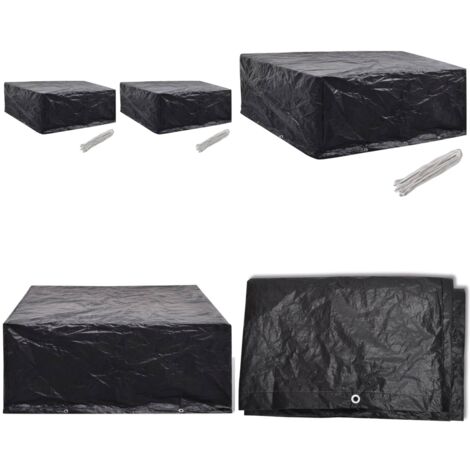 Gartenmöbel-Abdeckungen 2 Stk. 10 Ösen 260x260x90 cm - Gartenmöbelschutzhülle - Rattan Möbel Abdecken - Gartenmöbel Abzudecken - Gartenmöbelüberdachung - Wetterfeste Gartenmöbelabdeckung - Home & Livi
