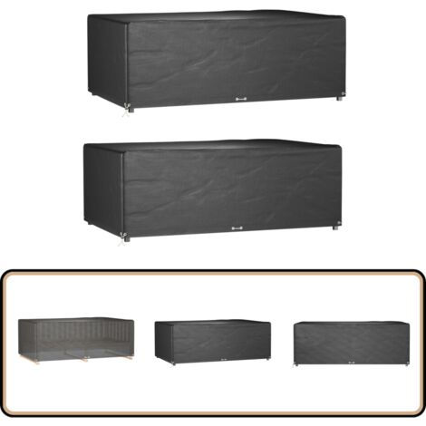 Gartenmöbel-Abdeckungen 2 Stk. 12 Ösen 213x132x75 cm Rechteckig - Gartenmöbelschutzhülle - Rattanmöbel Abdecken - Wetterfeste Gartenabdeckung - UV-resistente Gartenüberdachung - Gartenmöbelauflagen
