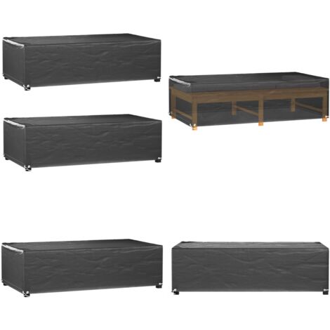 Gartenmöbel-Abdeckungen 2 Stk. 8 Ösen 125x70x35 cm Rechteckig - Gartenmöbelschutzhülle - Rattanmöbel Abdecken - Wetterfeste Gartenabdeckung - Gartenmöbelüberdachung - UV-Schutz - Home & Living