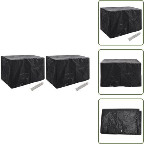 Gartenmöbel-Abdeckungen 2 Stk. 8 Ösen 140x70x90 cm - Gartenmöbel Abdeckung - Gartenmöbel Schutzhülle - Rattan Möbelschutz - Wetterfeste Abdeckung - Gartenmöbel Deckung