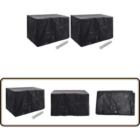 Gartenmöbel-Abdeckungen 2 Stk. 8 Ösen 140x70x90 cm - Gartenmöbel Abdeckung - Gartenmöbel Schutzhülle - Rattan Möbelschutz - Wetterfeste Abdeckung - Gartenmöbel Deckung