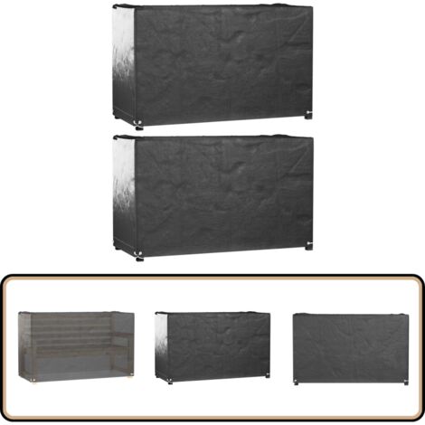 Gartenmöbel-Abdeckungen 2 Stk. 8 Ösen 170x94x70 cm Rechteckig - Gartenmöbelschutzhülle - Gartenmöbelabdeckung - Wetterfeste Gartenmöbelabdeckung - UV-Schutz Gartenmöbel - Gartenmöbelüberdachung