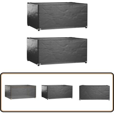 Gartenmöbel-Abdeckungen 2 Stk. 8 Ösen 180x135x80 cm Rechteckig - Gartenmöbelschutzhülle - Rattanmöbel Abdecken - Wetterfeste Gartenabdeckung - UV-resistente Gartenabdeckung - Gartenmöbelüberdachung