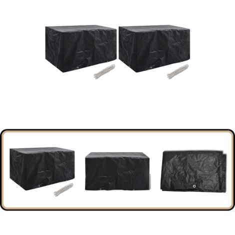 Gartenmöbel-Abdeckungen 2 Stk. 8 Ösen 180x70x90 cm - Gartenmöbel Abdeckung - Gartenmöbel Schutzhülle - UV-Schutz - Wasserfeste Abdeckung - Gartenmöbel Deckung