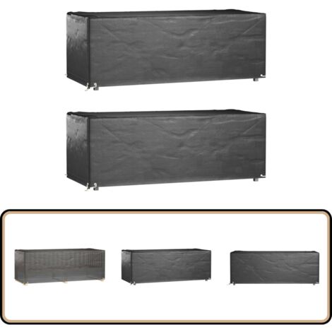 Gartenmöbel-Abdeckungen 2 Stk. 8 Ösen 192x82x65 cm Rechteckig - Gartenmöbelschutzhülle - Gartenmöbelabdeckung - Wetterfeste Gartenmöbelabdeckung - UV-resistente Gartenmöbelabdeckung - Gartenmöbelüberd