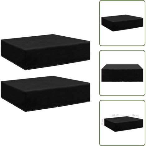 Gartenmöbel-Abdeckungen 2 Stk. 8 Ösen 200x200x70 cm - Gartenmöbelschutzhülle - Rattan Möbel Abdecken - Gartenmöbel Abzudecken - Wetterfeste Gartenmöbelabdeckung - UV-Schutz Gartenmöbel