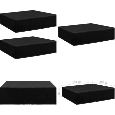 Gartenmöbel-Abdeckungen 2 Stk. 8 Ösen 200x200x70 cm - Gartenmöbelschutzhülle - Rattan Möbel Abdecken - Gartenmöbel Abzudecken - Wetterfeste Gartenmöbelabdeckung - UV-Schutz Gartenmöbel - Home & Living