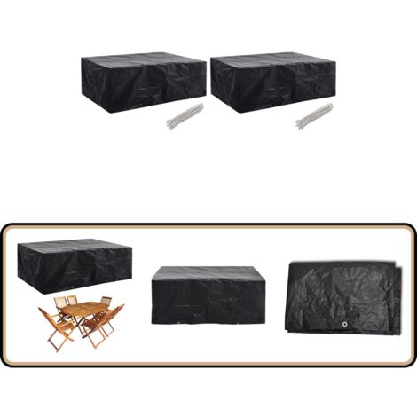 Gartenmöbel-Abdeckungen 2 Stk. 8 Ösen 242x162x100 cm - Gartenmöbel Abdeckung - Gartenmöbel Schutzhülle - Gartenmöbel Abdeckplanen - UV-Schutz - Wasserfeste Abdeckung