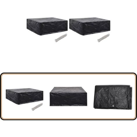 Gartenmöbel-Abdeckungen 2 Stk. 8 Ösen 250x210x90 cm - Gartenmöbel Abdeckung - Gartenmöbel Schutzhülle - Gartenmöbel Abdeckplane - Gartenmöbel Abdeckhaube - UV-Schutz