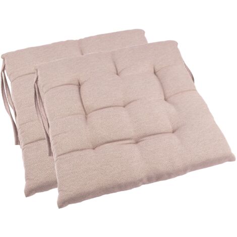 Gartenmöbel-Auflagen Bankauflage Sitzkissen Stuhlkissen Hockerauflage Kissen - beige, Sitzkissen (2er-Set)