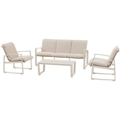 Gartenmöbel Boreane Leinen &amp Ton 5-Sitzer aus Aluminium-Texaline und Polyester - Hespéride