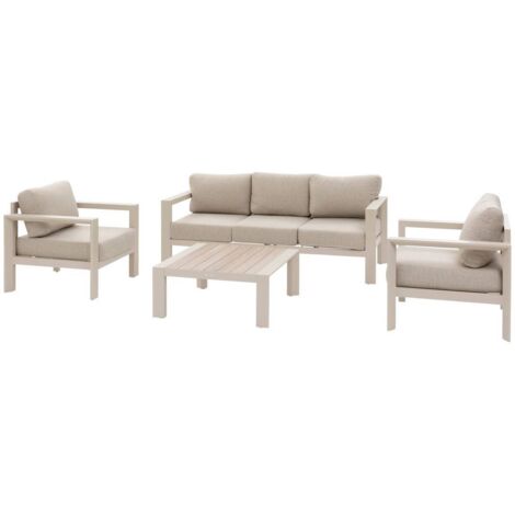 Gartenmöbel Évasion Ton &amp Leinen 5-Sitzer aus Olefin und Aluminium  - Hespéride