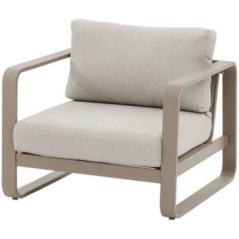 Gartenmöbel Sessel Domilly Kaffee Aluminium und Olefin - Hespéride