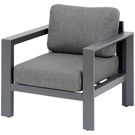 Gartenmöbel Sessel Evasion Graphit Polyester und Aluminium - Hespéride