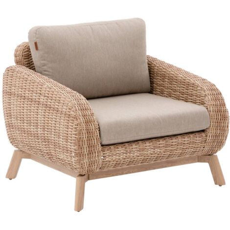 Gartenmöbel Sessel Manissa beige Aluminium und Polyester - Hespéride