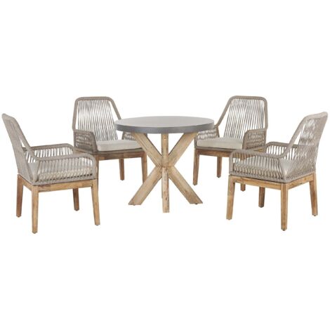 Gartenmöbel Set 4-Sitzer OLBIA inkl. Kissen Beton Beige