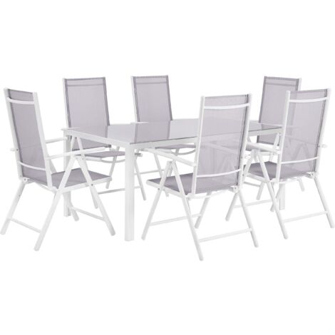 Gartenmöbel Set 6-Sitzer CATANIA Metall Grau