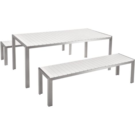 Gartenmöbel Set 6-Sitzer NARDO Weiß