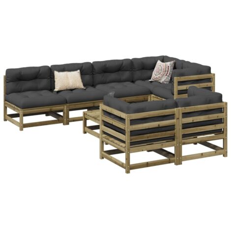 Gartenmöbel Set 8 Teile aus druckimprägniertem Kiefernholz