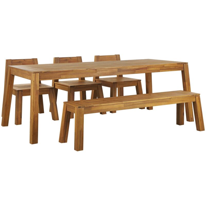 Beliani Gartenmöbel Set 6-sitzer Livorno Akazienholz Braun