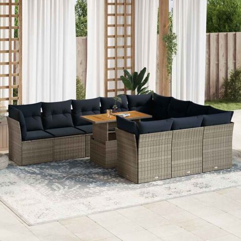 Gartenmöbel vidaxl 11 pcs Sofa Set Poly Rattan verstellbar